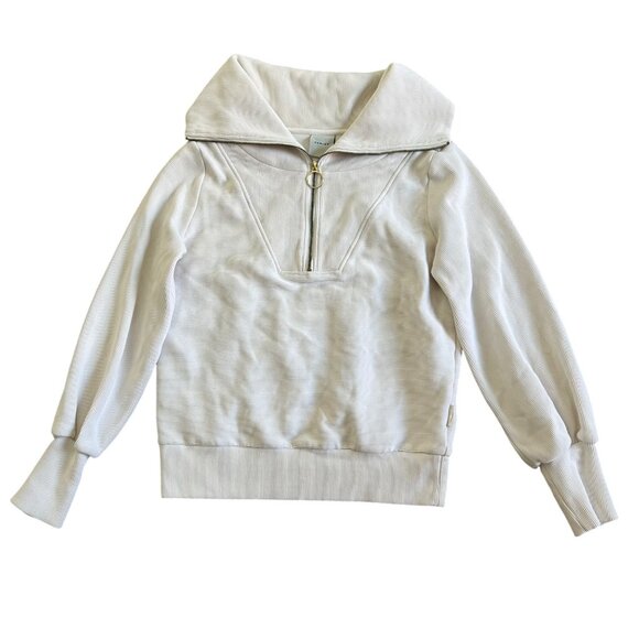 Varley Vine Womens Sz XS Ivory Half-Zip Pullover Sweatshirt Oversized Collar - Picture 13 of 13